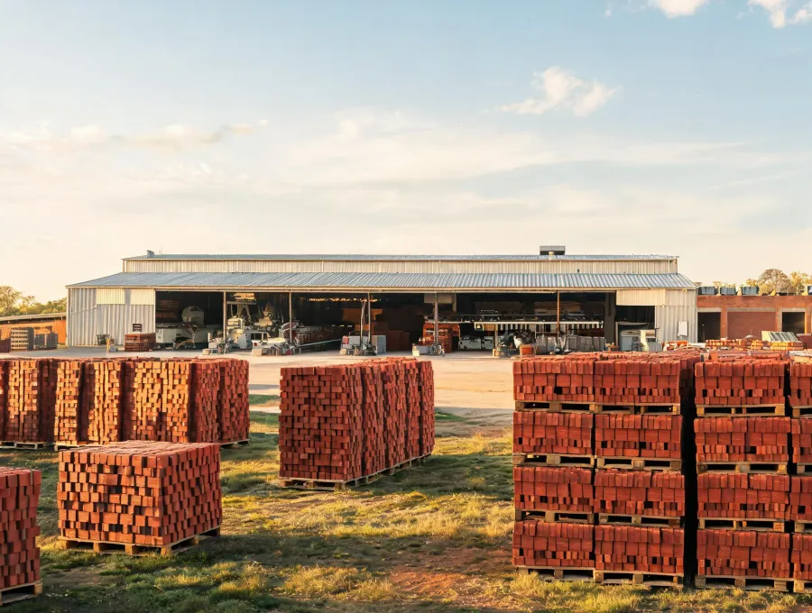 Clay brick kiln plant exterior