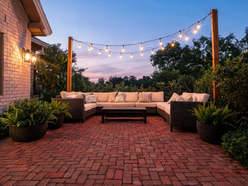 Clay paver patio outdoor living
